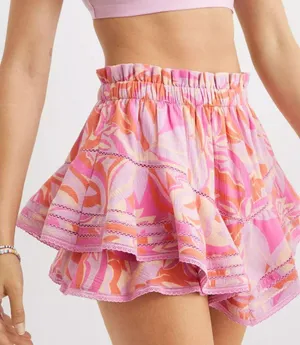 Aerie pink skirt with shorts under thumbnail 1