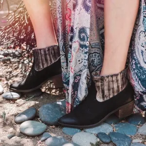 Band of‎ Gypsies Women's Borderline Micro Western Booties Black Pewter 6 $125 thumbnail 6