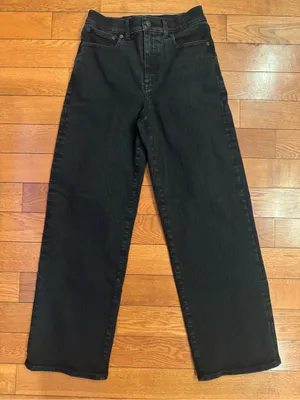 Madewell The Perfect Vintage Wide‑Leg Jeans Black Size 27 EUC thumbnail 2