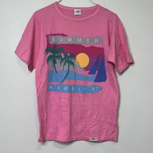 Vintage Crazy Shirt Hawaii Pink Tee Shirt 1990s Size Small Made‎ In Usa thumbnail 1