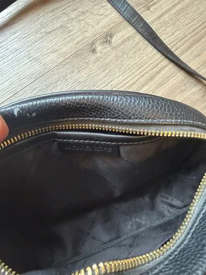 Michael Kors Black Pebbled Leather Rounded Crossbody with Gold Hardware thumbnail 8