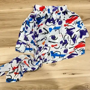 Zara White Floral Tie Mini Skirt Women’s Small thumbnail 1