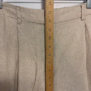 Old‎ Navy Taylor Wide Leg Trousers Womens L Beige Linen Blend High Rise Office thumbnail 10