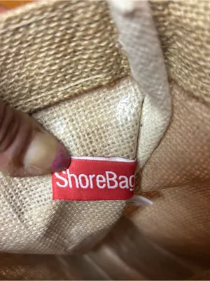 Shorebags Jute Cotton Lined Mini Preppy Coastal Beach Resort Market Tote Bag thumbnail 5