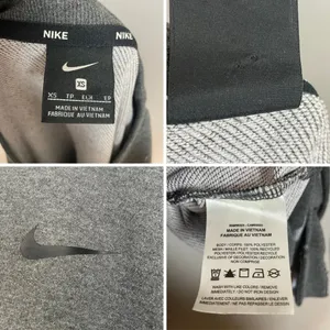 Nike Sweatshirt Top Gray Women Size XS‎ Relaxed Fit Long Sleeve Fleece Raw Seams thumbnail 5