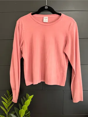 VICTORIA’S SECRET PINK Dusty Rose Long Sleeve Tee Women’s T-shirt Sz M EUC thumbnail 1