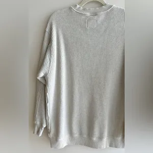 aerie Waffle Knit Long Sleeve Lounge Tee, Beige, Size Medium thumbnail 15