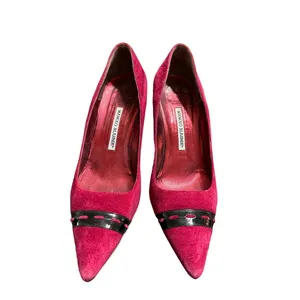 Manolo Blahnik‎ vintage red Suede Pointed Toe Black 38 professional quiet luxury thumbnail 2