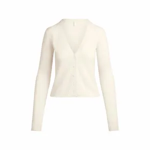 NWT Skims featherweight Cashmere cardigan women's size medium in egret ivory thumbnail 3