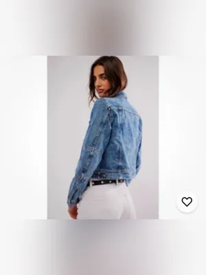 Free People x We The Free Rumors Denim Trucker Jacket SIze: Small biker Y2K EUC thumbnail 2