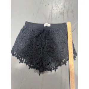 Abercrombie & Fitch Black Floral Crochet Lace Shorts Small thumbnail 6