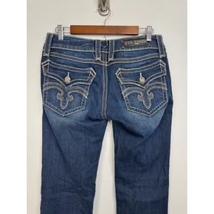 Rock Revival Debbie Bootcut Jeans Dark Wash Embroidered‎ Flap Pocket Size 30 thumbnail 4