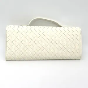 Few Moda East West Woven Clutch Bag Crossbody Cream Toggle Minimalist Chic Vegan thumbnail 4