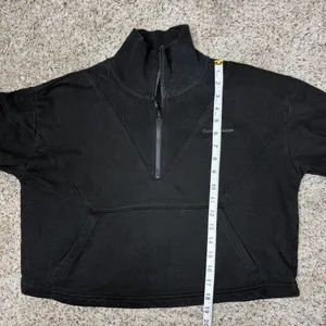Outdoor Voices Half Zip Cropped Pullover Sweatshirt Black Medium M Activewear thumbnail 9