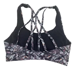 Lululemon‎ Strappy Back Sports Bra Geometric Print Size 4 Workout Gym thumbnail 2