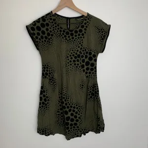 Nooworks Size Small Olive Green and Black Babydoll Dress thumbnail 2
