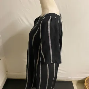 NWT Miou Muse Linen V-Neck Striped Dress - Small thumbnail 6