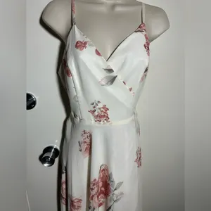 Lulu's White and Pink Floral Maxi Dress thumbnail 5