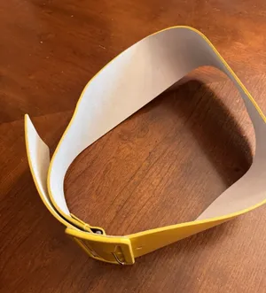 Unbranded Yellow leather statement belt wide Size S/M thumbnail 1