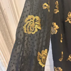 Cabi 3697 Black Gold Floral Embroidered Swiss Dot Shift Dress Womens Large‎ Rose thumbnail 2