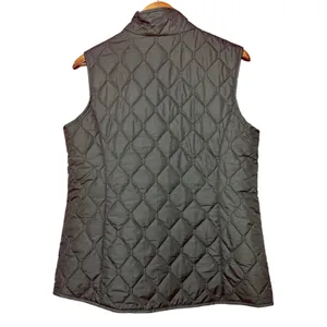 Eddie‎ Bauer Quilted Vest Women Large Black Excellent Full Zip Diamond Pattern thumbnail 3