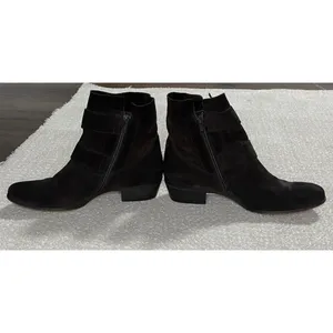 Paul Green Brown Suede Ankle Booties Buckle Zipper Women's US 6 miden 27.5 Cm thumbnail 4