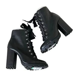 Schutz Zhara Winter Bootie Womens 8.5 B Black Lace Up Chunky Combat Boots Grunge thumbnail 7