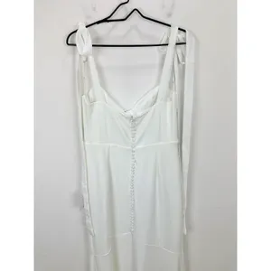 Lulus Splendid Love White Bustier Tie-Strap Mermaid Maxi Dress Wedding Large NWT thumbnail 8