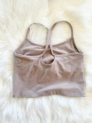 Beyond Yoga Cropped Racerback Tank In Chai thumbnail 6
