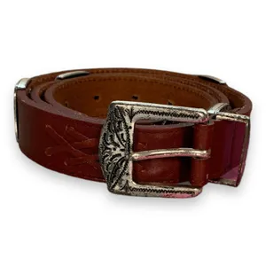 Vintage Latigo Leather Concho Belt Western Cowgirl Rodeo Ranch Brown‎ Size Large thumbnail 9