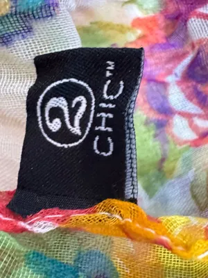 2 chic Floral Lightweight Multicolor Scarf - Blue Yellow Pink Green thumbnail 5
