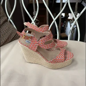 Steve Madden Jenny Printed Espadrille Wedge Sandal in‎ Orange Size 7.5 thumbnail 7