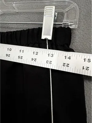 SHEIN Women's Black Wide-Leg Track Pants Relaxed Fit White Piping Pockets thumbnail 8