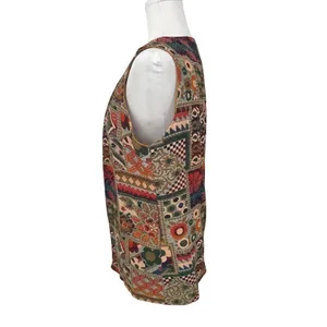 Vintage Saks Fifth Avenue Vest Womens S/M‎ Tapestry Boho Festival Retro Granny thumbnail 4