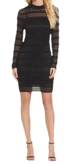 Bardot Mia Mesh Slip Mini Black Size 10 Bodycon Textured Cocktail‎ Dress Party thumbnail 1
