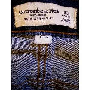 Abercrombie & Fitch NWT 90s Straight Jeans Womens 33 Blue Curve Love‎ Mid Rise thumbnail 4