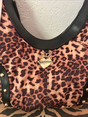 NEW Juicy Couture Retro Glam Boho Leopard Cheetah Shoulder Bag Black Trim thumbnail 3