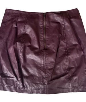 Free People Femme Vegan Leather Mini Skirt Size 8 Size Medium Going Out Skirt thumbnail 1