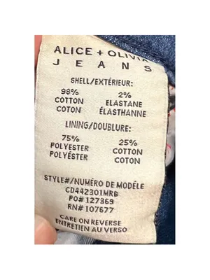Alice & Olivia High Rise Straight Leg Jeans 26 thumbnail 8