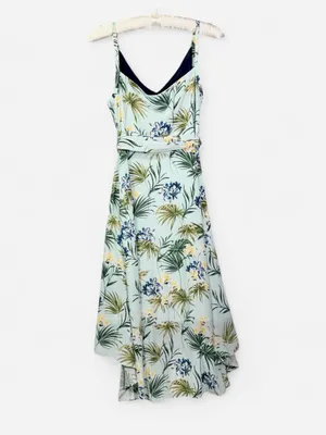 CUE & KBC collaboration Women’s V-Neck Tropical Georgette Hi-Lo Dress Size 10 thumbnail 13