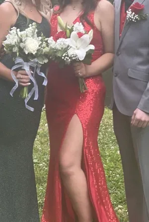 Red Prom Dress Size L thumbnail 3