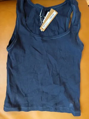 SKIMS navy cotton rib tank large NWT (C4) thumbnail 1