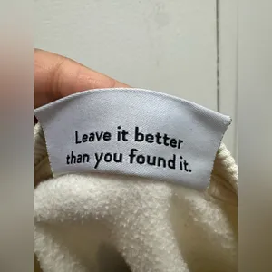 Parks Project cream pullover cropped sweater medium “Leave only Good Vibes” thumbnail 5
