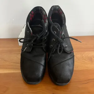 Skechers BOBS Women Black‎ Chukka Ankle Boots Plaid Lined Lace Up 34487 Size 7.5 thumbnail 3