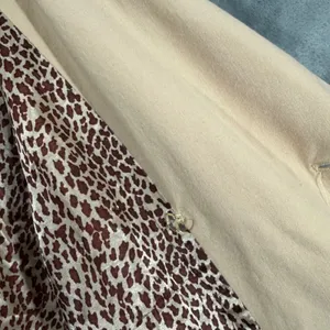 Vintage INC Beige Double Breasted Pure New Wool Trench Coat Size 10, Leopard thumbnail 6