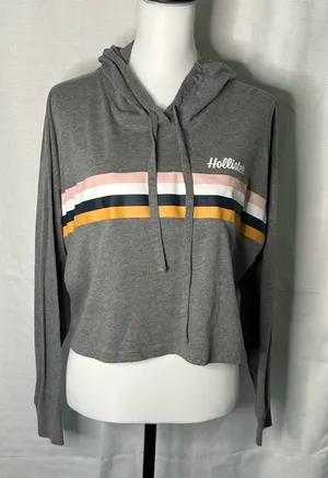 Women’s Hollister Cropped Sweatshirt Size Medium Hoodie thumbnail 1