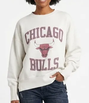 Abercrombie SoftAF Chicago Bulls Sweatshirt XS‎ Gray NBA Crewneck thumbnail 1