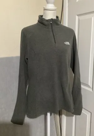 The North Face Women's Fleece 1/4 Zip Pullover Top Gray M/M Polartec Classic thumbnail 1