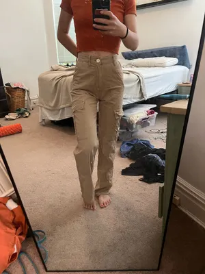 Stradivarius Khaki ASOS Straight Leg Cargo Pants thumbnail 2