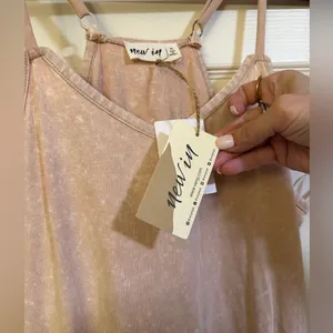 Boutique nwt fp casual tan romper spring classic active M $55 lounge thumbnail 7